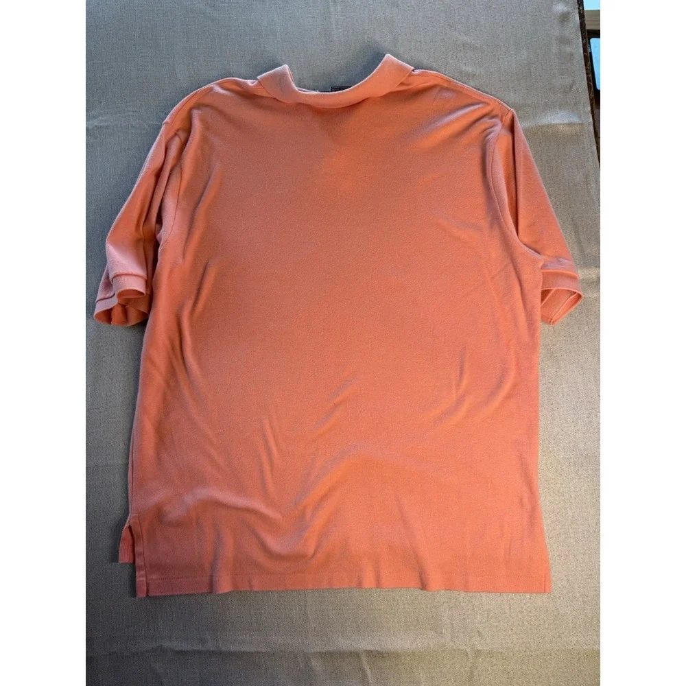 Vintage Polo Ralph Lauren Shirt XL Made USA Coral Pink Peach Short Sleeve Polo